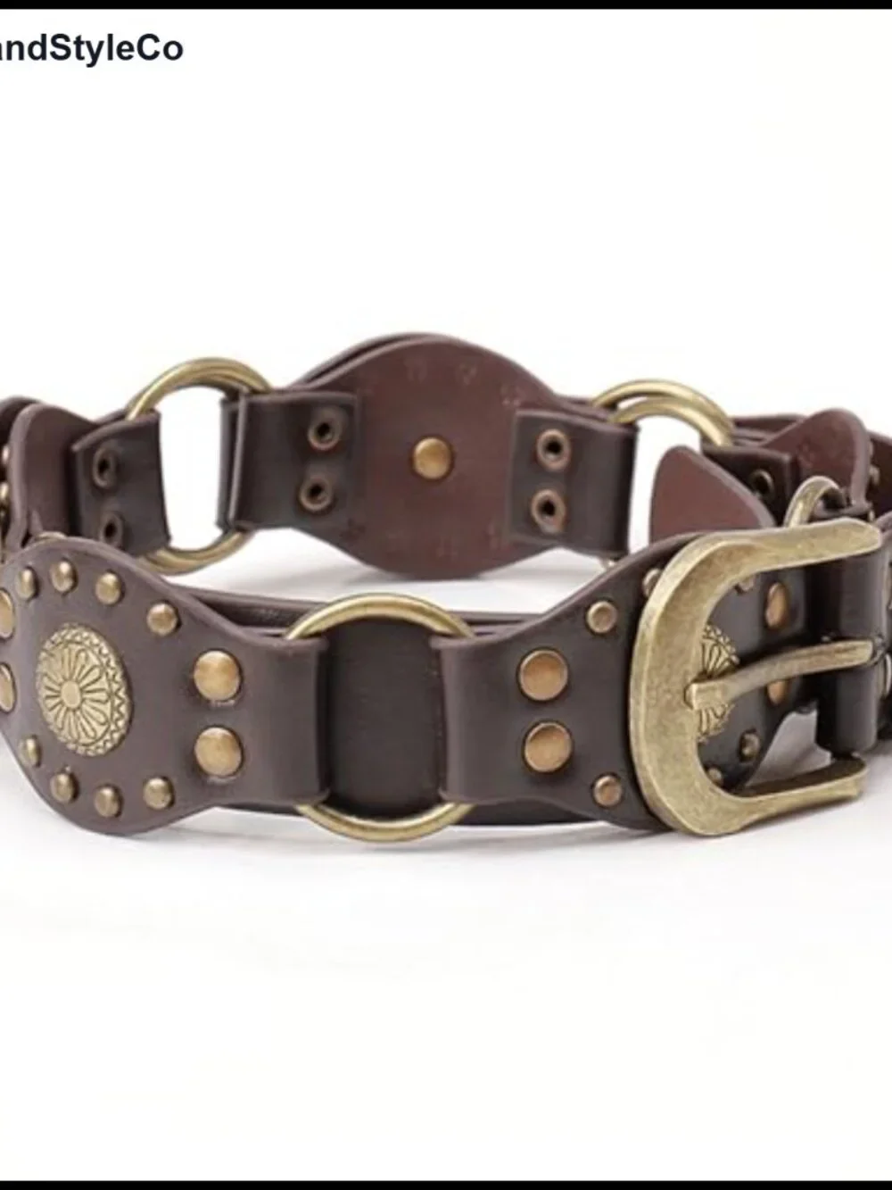 Genuine Leather Western Belt, Chunky Buckle, Cowgirl Accessory
